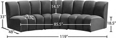 Infinity Grey Modular Sofa - 638Grey-3PC - Vega Furniture