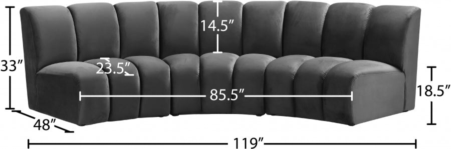 Infinity Grey Modular Sofa - 638Grey-3PC - Vega Furniture