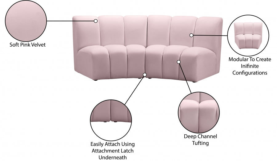 Infinity Pink Modular Loveseat - 638Pink-2PC - Vega Furniture