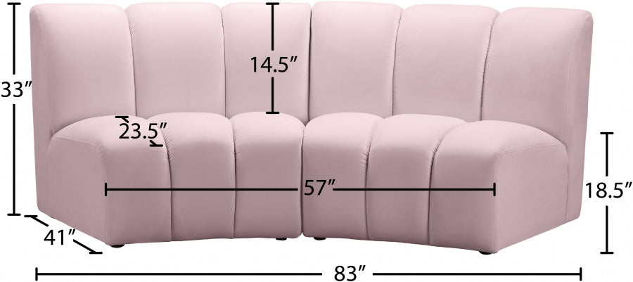 Infinity Pink Modular Loveseat - 638Pink-2PC - Vega Furniture