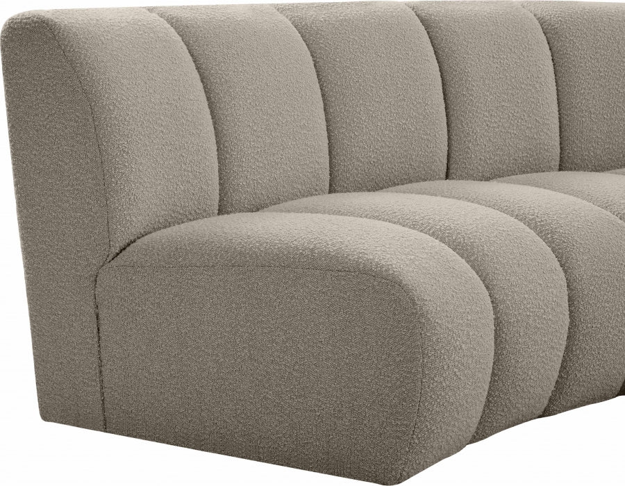 Infinity Taupe Boucle Fabric Loveseat - 643Taupe-2PC - Vega Furniture