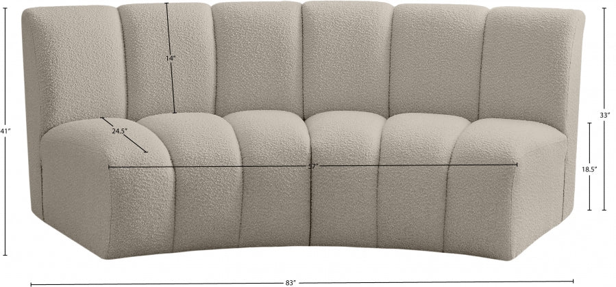 Infinity Taupe Boucle Fabric Loveseat - 643Taupe-2PC - Vega Furniture