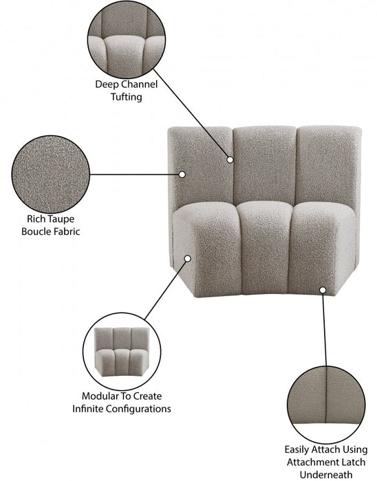 Infinity Taupe Boucle Fabric Modular Chair - 643Taupe-C - Vega Furniture