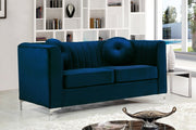 Isabelle Blue Velvet Loveseat - 612Navy-L - Vega Furniture