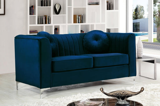 Isabelle Blue Velvet Loveseat - 612Navy-L - Vega Furniture