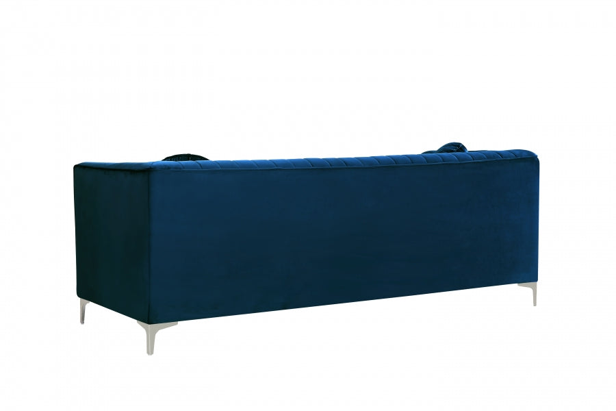 Isabelle Blue Velvet Loveseat - 612Navy-L - Vega Furniture