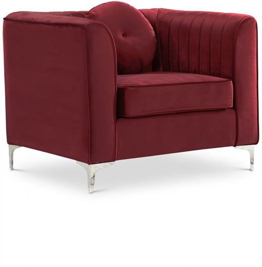 Isabelle Burgundy Velvet Chair - 612Burg-C - Vega Furniture