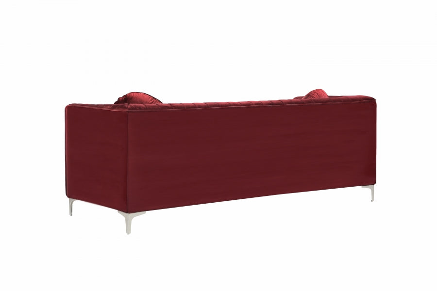 Isabelle Burgundy Velvet Loveseat - 612Burg-L - Vega Furniture