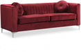 Isabelle Burgundy Velvet Sofa - 612Burg-S - Vega Furniture