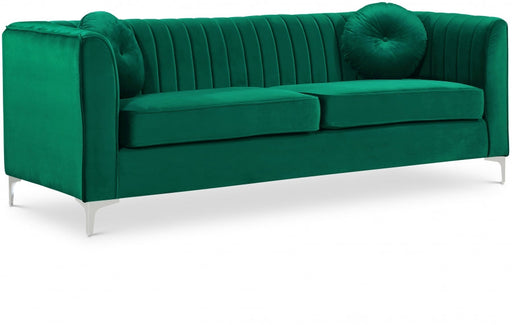 Isabelle Green Velvet Sofa - 612Green-S - Vega Furniture