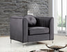 Isabelle Grey Velvet Chair - 612Grey-C - Vega Furniture