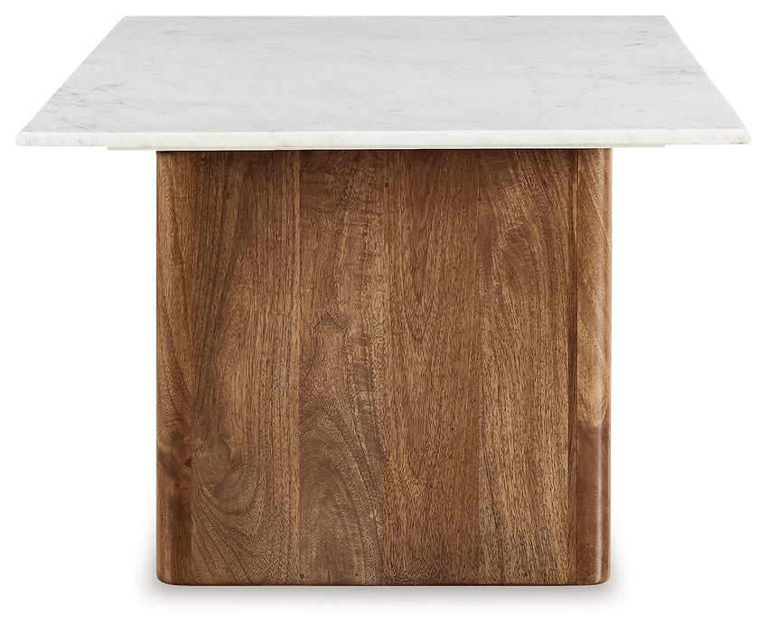 Isanti Light Brown/White Coffee Table - T662-1 - Vega Furniture