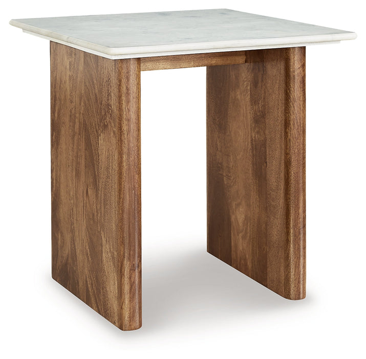 Isanti Light Brown/White End Table - T662-3 - Vega Furniture