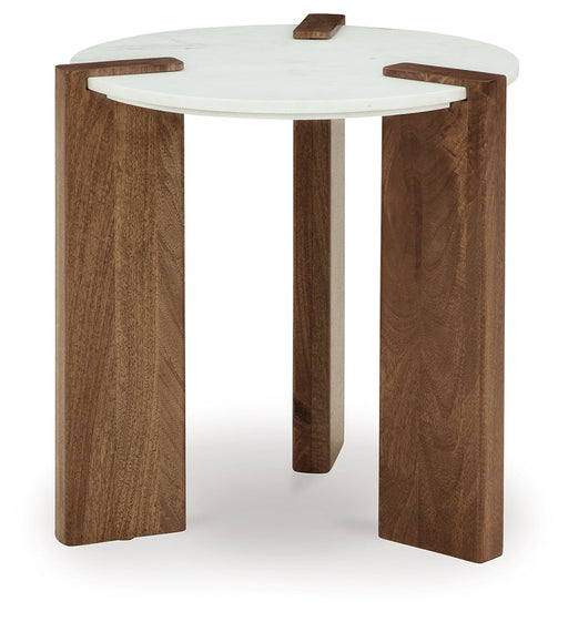 Isanti White/Brown End Table - T652-6 - Vega Furniture