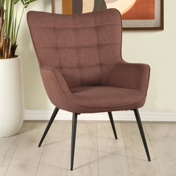 Isla Upholstered Flared Arms Accent Chair with Grid Tufted - 909468 - Vega Furniture