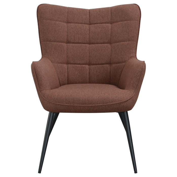 Isla Upholstered Flared Arms Accent Chair with Grid Tufted - 909468 - Vega Furniture