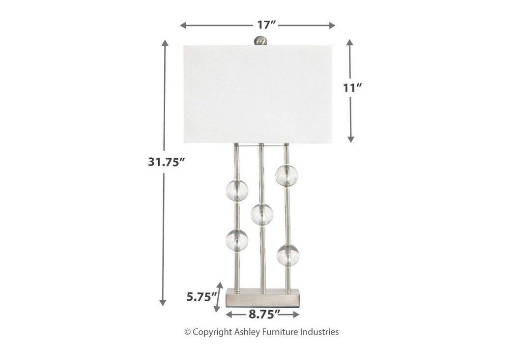 Jaala Clear/Silver Finish Table Lamp - L428064 - Vega Furniture