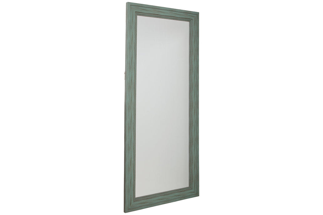 Jacee Antique Teal Floor Mirror - A8010221 - Vega Furniture