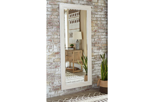 Jacee Antique White Floor Mirror - A8010217 - Vega Furniture
