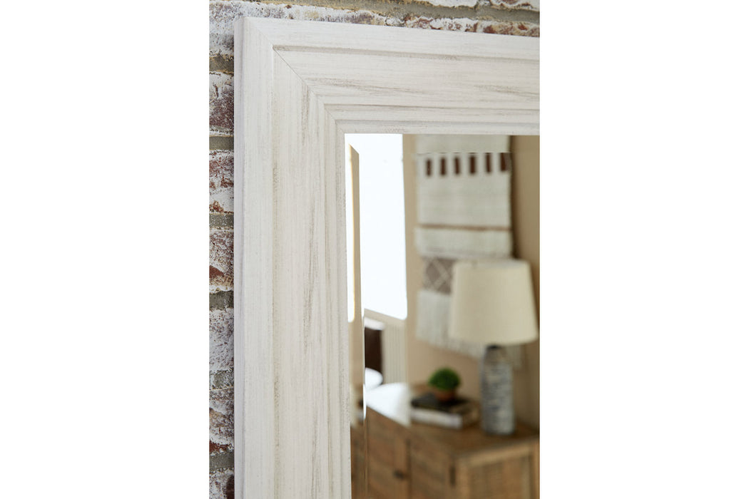 Jacee Antique White Floor Mirror - A8010217 - Vega Furniture