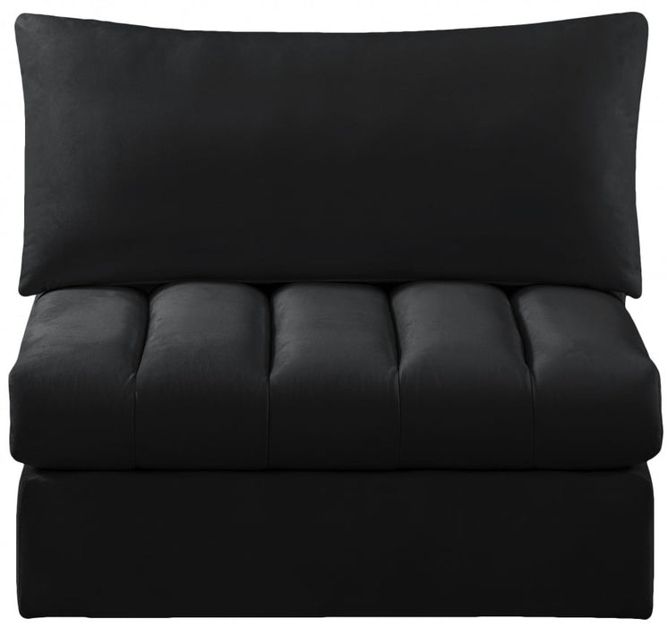 Jacob Black Velvet Modular Armless Chair - 649Black-Armless - Vega Furniture