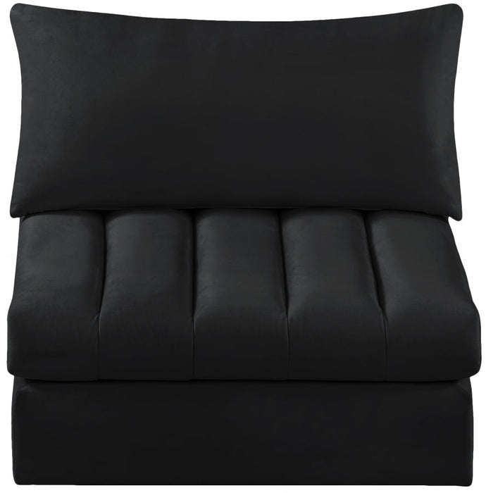 Jacob Black Velvet Modular Armless Chair - 649Black-Armless - Vega Furniture