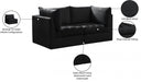 Jacob Black Velvet Modular Loveseat - 649Black-S66 - Vega Furniture