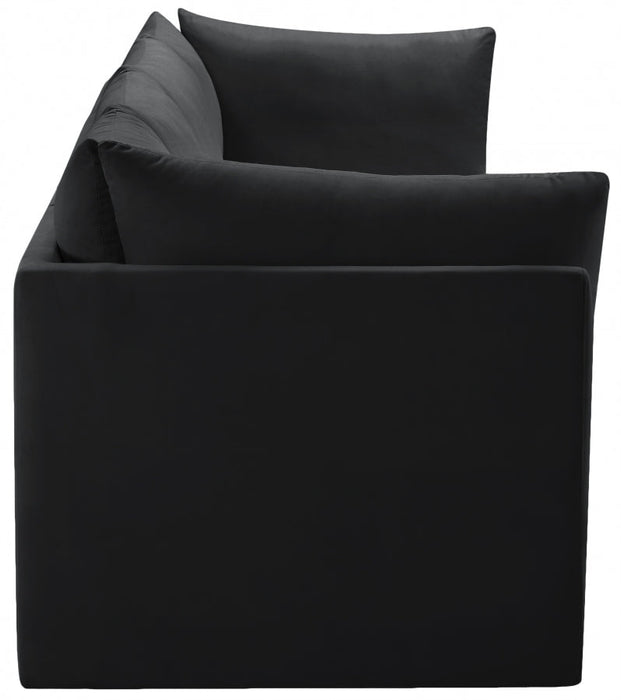 Jacob Black Velvet Modular Loveseat - 649Black-S66 - Vega Furniture