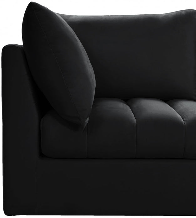 Jacob Black Velvet Modular Loveseat - 649Black-S66 - Vega Furniture