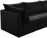 Jacob Black Velvet Modular Loveseat - 649Black-S66 - Vega Furniture