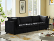 Jacob Black Velvet Modular Sofa - 649Black-S103 - Vega Furniture