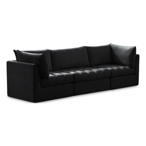 Jacob Black Velvet Modular Sofa - 649Black-S103 - Vega Furniture