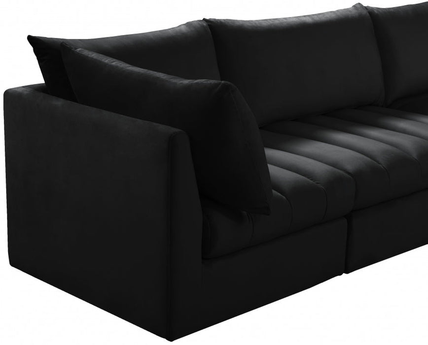 Jacob Black Velvet Modular Sofa - 649Black-S103 - Vega Furniture