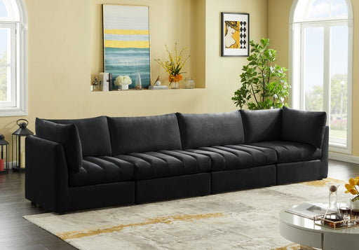 Jacob Black Velvet Modular Sofa - 649Black-S140 - Vega Furniture