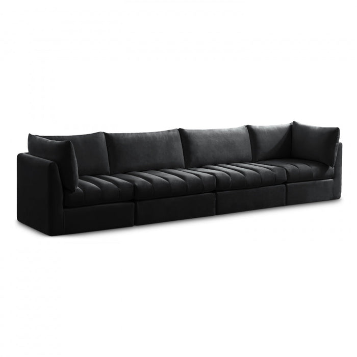 Jacob Black Velvet Modular Sofa - 649Black-S140 - Vega Furniture