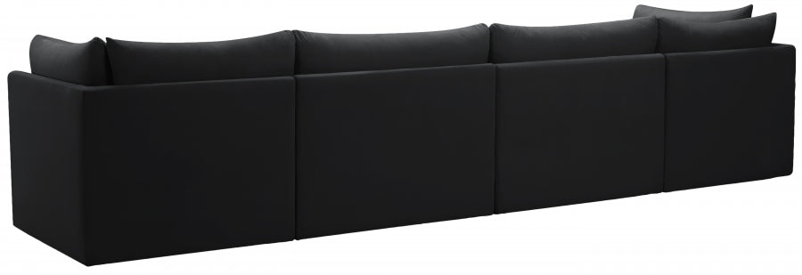 Jacob Black Velvet Modular Sofa - 649Black-S140 - Vega Furniture