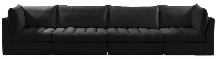 Jacob Black Velvet Modular Sofa - 649Black-S140 - Vega Furniture