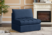 Jacob Blue Velvet Modular Armless Chair - 649Navy-Armless - Vega Furniture