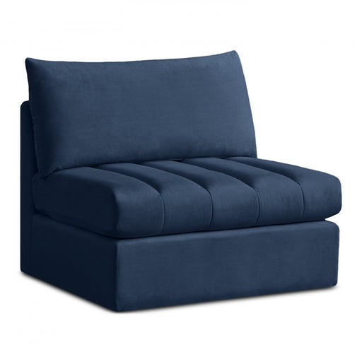 Jacob Blue Velvet Modular Armless Chair - 649Navy-Armless - Vega Furniture