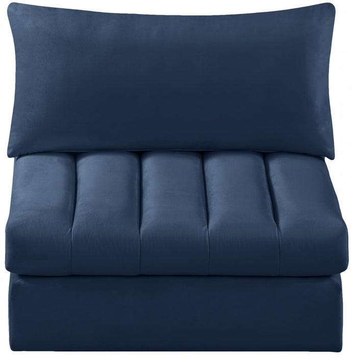 Jacob Blue Velvet Modular Armless Chair - 649Navy-Armless - Vega Furniture