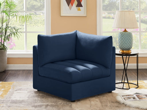 Jacob Blue Velvet Modular Corner Chair - 649Navy-Corner - Vega Furniture