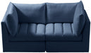 Jacob Blue Velvet Modular Loveseat - 649Navy-S66 - Vega Furniture