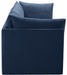 Jacob Blue Velvet Modular Loveseat - 649Navy-S66 - Vega Furniture