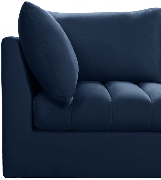 Jacob Blue Velvet Modular Loveseat - 649Navy-S66 - Vega Furniture