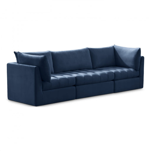 Jacob Blue Velvet Modular Sofa - 649Navy-S103 - Vega Furniture