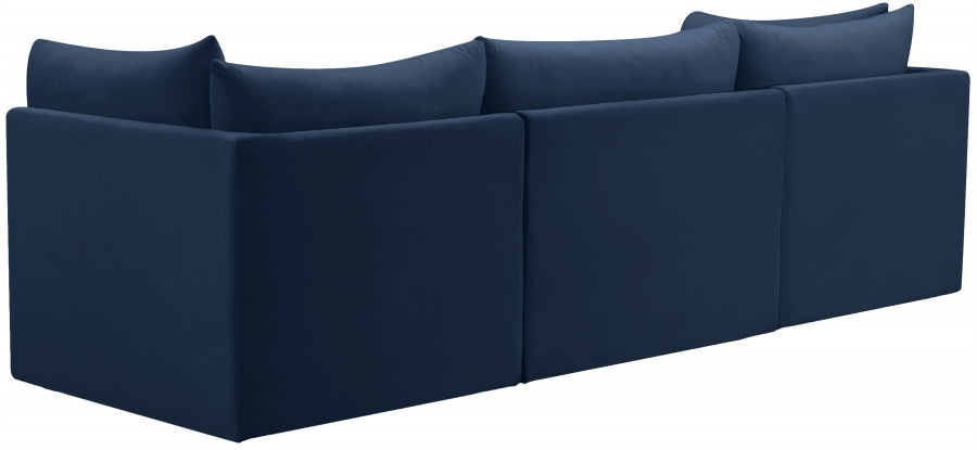 Jacob Blue Velvet Modular Sofa - 649Navy-S103 - Vega Furniture