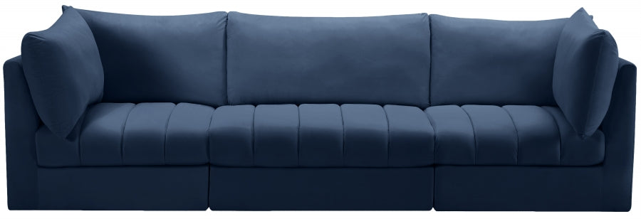 Jacob Blue Velvet Modular Sofa - 649Navy-S103 - Vega Furniture