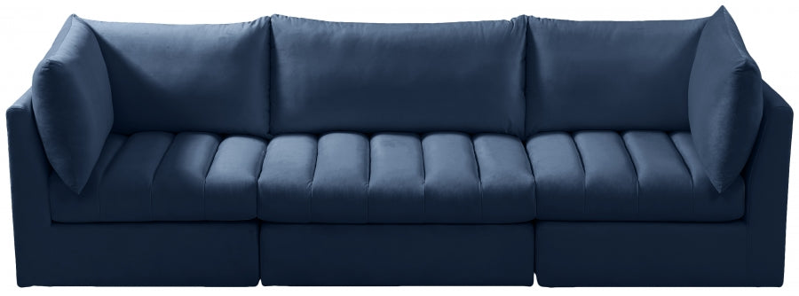 Jacob Blue Velvet Modular Sofa - 649Navy-S103 - Vega Furniture