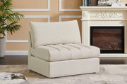 Jacob Cream Velvet Modular Armless Chair - 649Cream-Armless - Vega Furniture