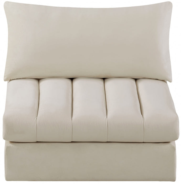 Jacob Cream Velvet Modular Armless Chair - 649Cream-Armless - Vega Furniture